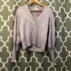 Calligraphie Womens Purple Cardigan Sweater with Tank Top Size Small 2021